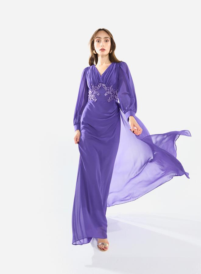 House of Moda Women Flowing Cape Embellished Maxi Dress - Image 1